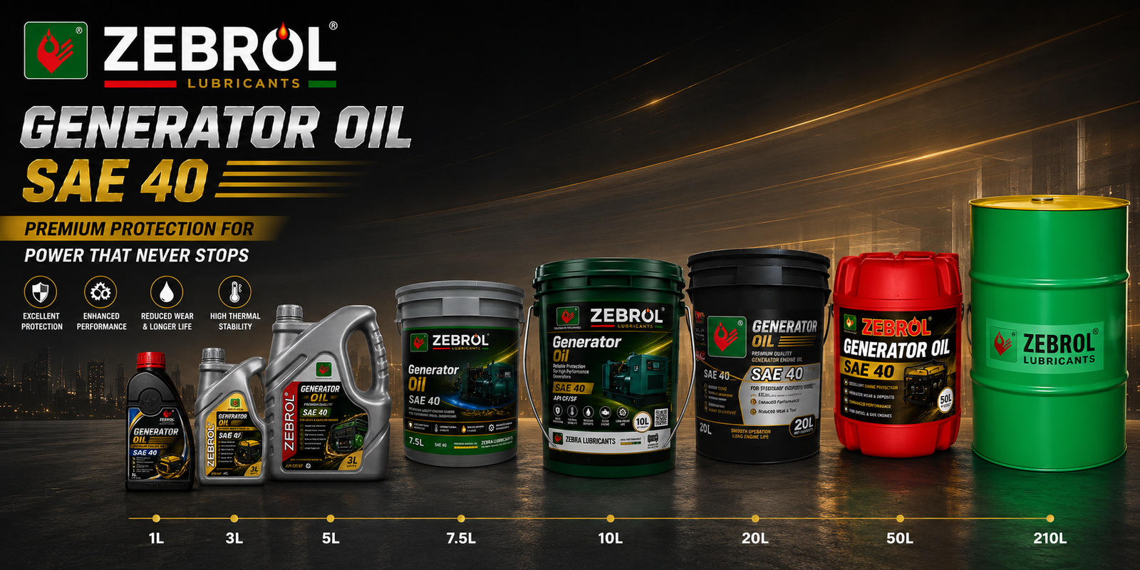 ZEBROL Generator Oil - SAE 40