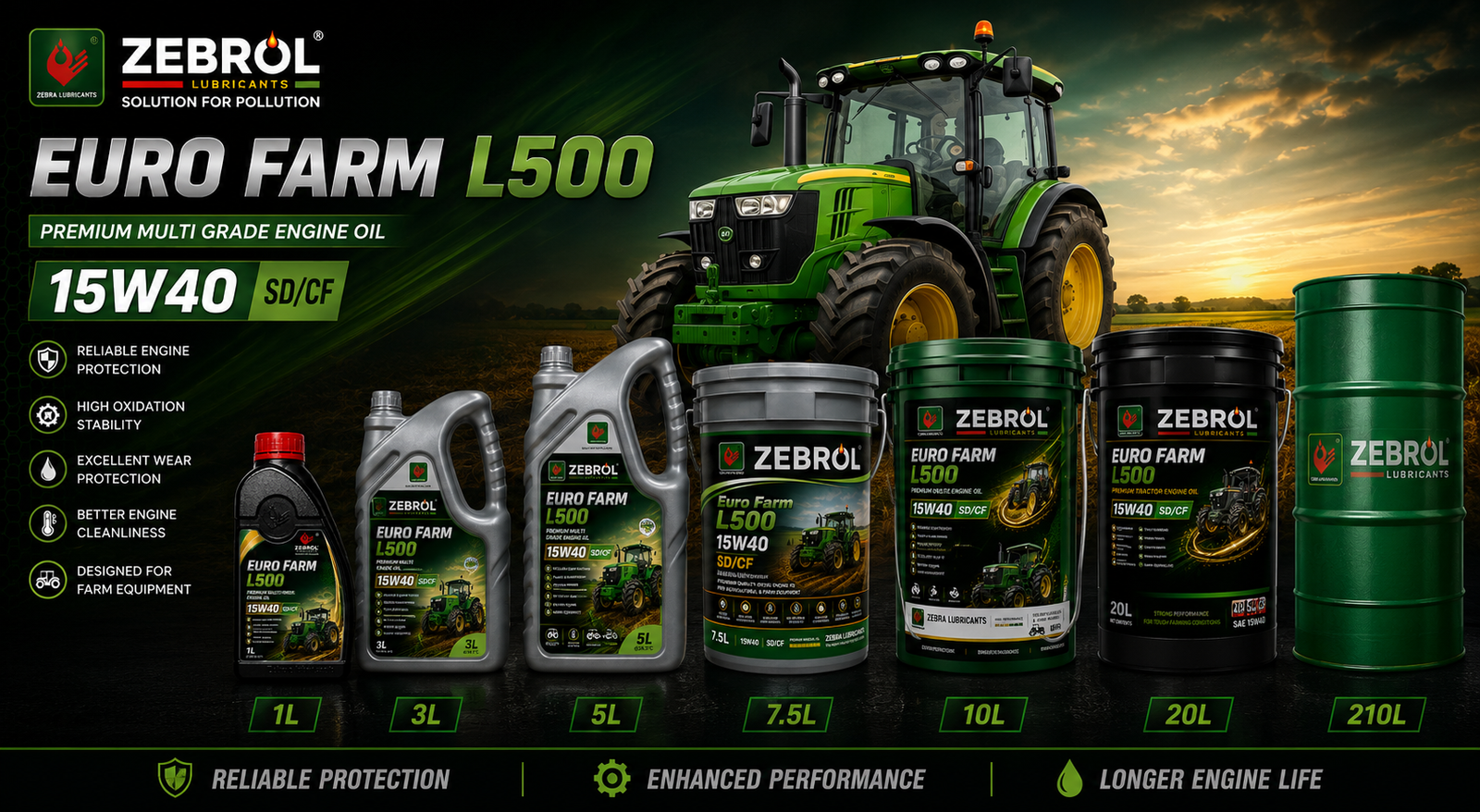 ZEBROL Euro Farm L500 - 15W40 SD/CF