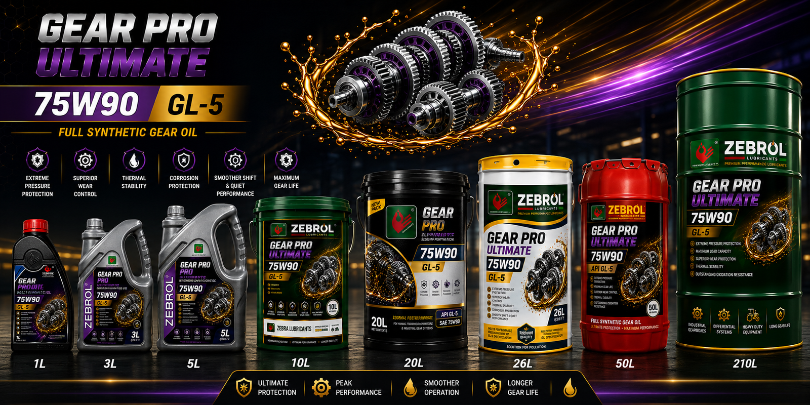 ZEBROL Gear Pro Ultimate - 75W90 GL-5